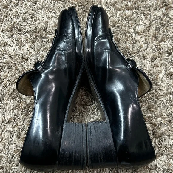 Gucci Classic Black Leather Loafers Sz 8.5 EXTREMELY WORN CONDITION - Picture 3 of 15
